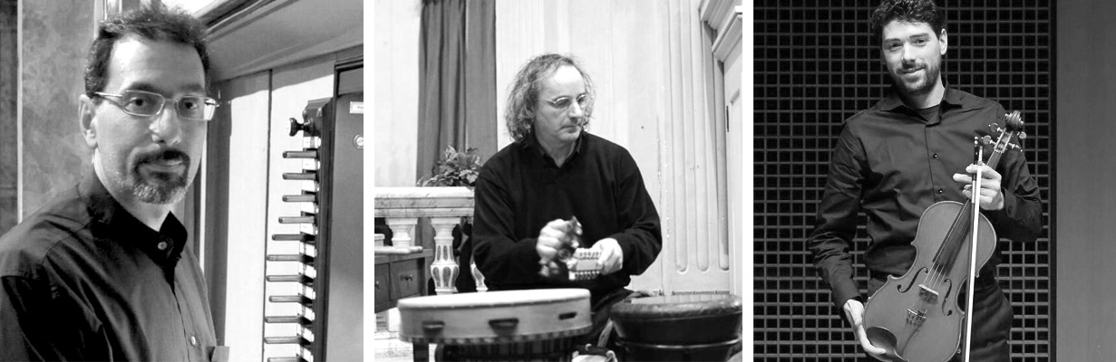 Danças e batalhas. Luca Scandali, órgão; Mauro Occhionero, percussão renascentista e popular e Daniel Formentelli, violino